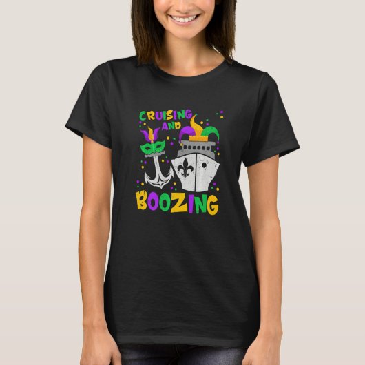 Cruising And Boozing Mardi Gras Cruise Men Women P T-shirt (Voorkant)
