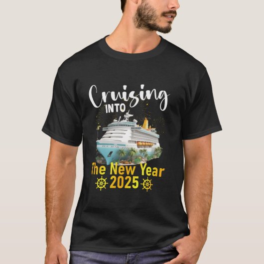 Cruising Cousin Crew naar Oudejaarsfeest 2025 T-shirt (Voorkant)