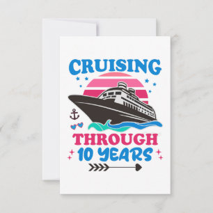 Cruising door 10 jaar bruiloft bedankkaart