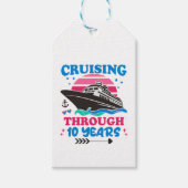 Cruising door 10 jaar bruiloft cadeaulabel (Voorkant)