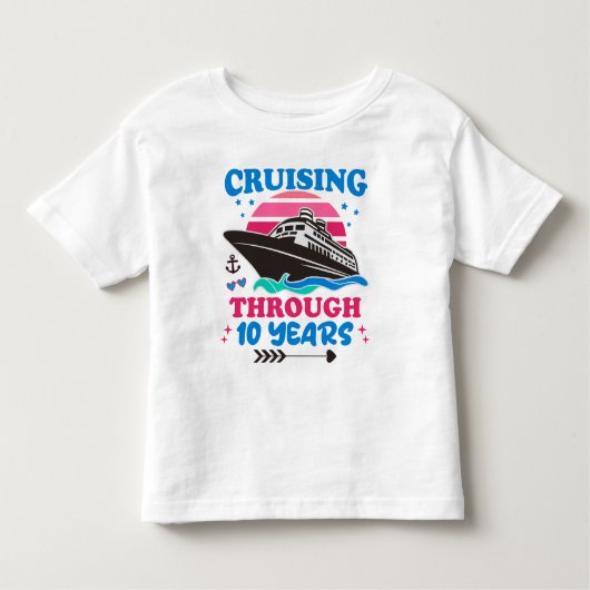 Cruising door 10 jaar bruiloft kinder shirts (Voorkant)
