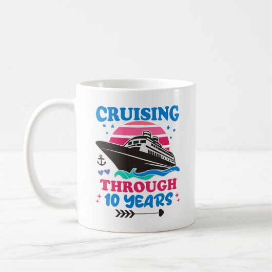 Cruising door 10 jaar bruiloft koffiemok (Links)