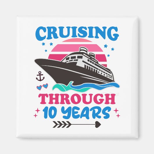 Cruising door 10 jaar bruiloft magneet (Voorkant)