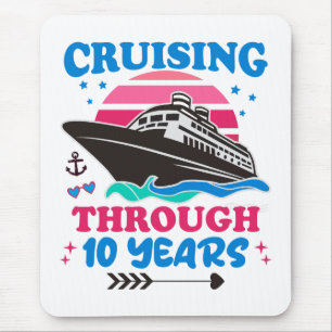 Cruising door 10 jaar bruiloft muismat