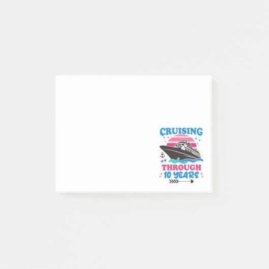 Cruising door 10 jaar bruiloft post-it® notes (Voorkant)