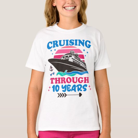 Cruising door 10 jaar bruiloft t-shirt (Voorkant)