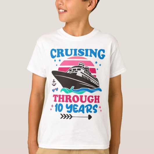Cruising door 10 jaar bruiloft t-shirt (Voorkant)