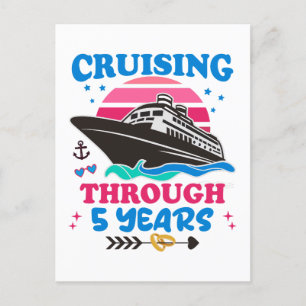 Cruising door 5 jaar bruiloft briefkaart