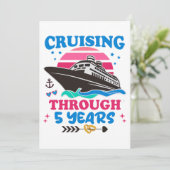 Cruising door 5 jaar bruiloft kaart (Staand voorkant)