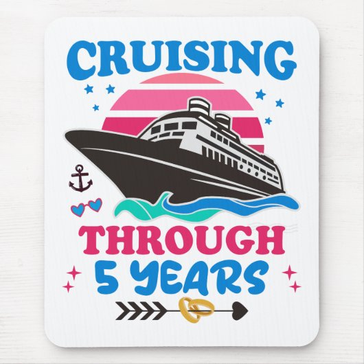 Cruising door 5 jaar bruiloft muismat (Voorkant)