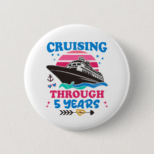 Cruising door 5 jaar bruiloft ronde button 5,7 cm