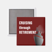 Cruising door pensioen donkerrood magneet (Voorkant / Achterkant)