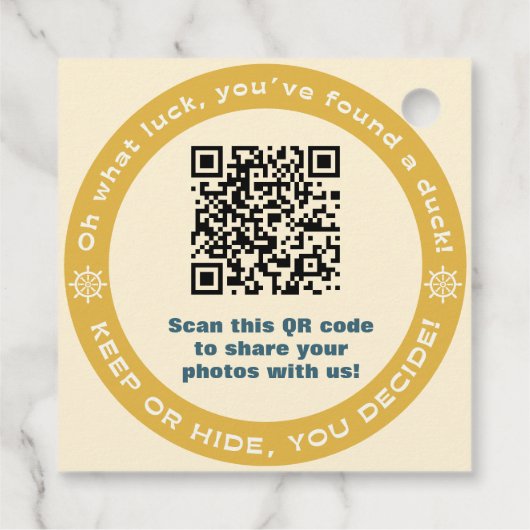 Cruising Duck Keep of Hide Game Label met QR-code (Achterkant)