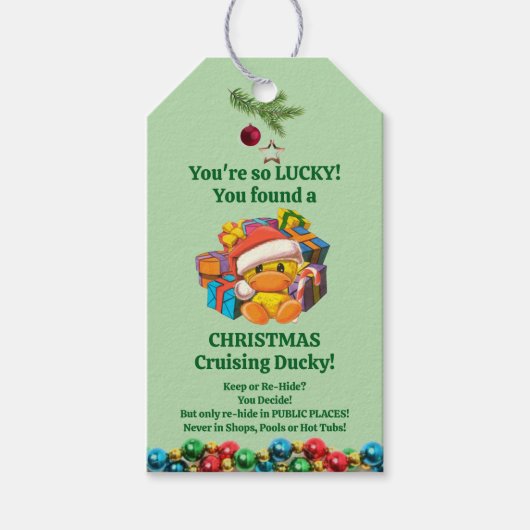Cruising Duck Labels Kerst Cadeaulabel (Voorkant)