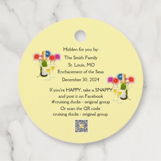 Cruising Duck Labels Nieuwjaar (Achterkant)