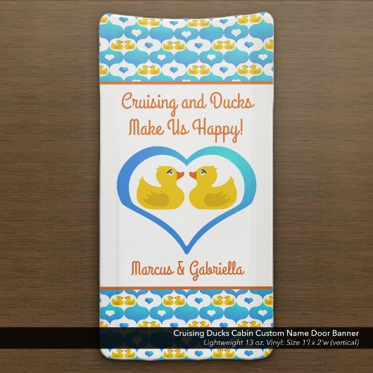Cruising Ducks Cabin Custom Name Door Spandoek