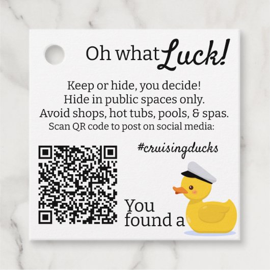 Cruising Ducks Cruise Captain Duck Bedankjes Labels (Voorkant)