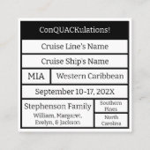 Cruising Ducks Cruise Kapitein Duck Contactkaartje (Achterkant)