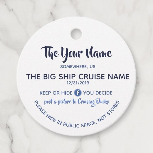 Cruising Eend Aangepast Bedankjes Labels (Voorkant)