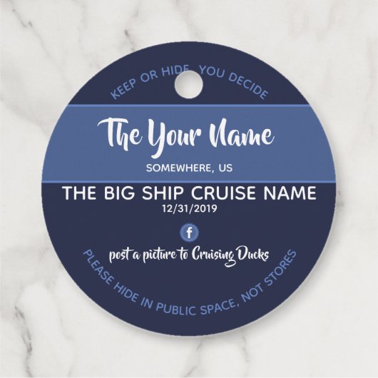 Cruising eenden gepersonaliseerd bedankjes labels (Achterkant)