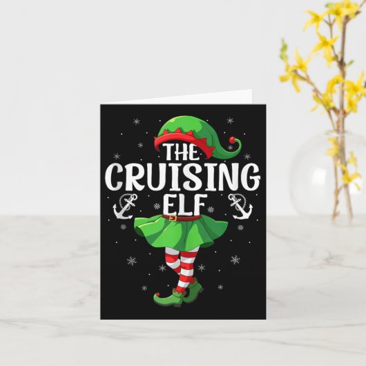 Cruising Elf Christmas Girls Women Elf Squad Xmas  Kaart (Gele Bloem)