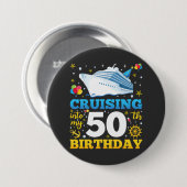 Cruising in mijn 50 verjaardagsfeestje ronde button 7,6 cm (Voorkant /achterkant)