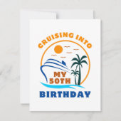 Cruising in mijn 50e geboortedag boot feestdagenkaart (Voorkant)