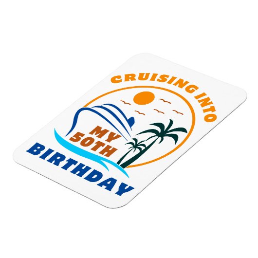 Cruising in mijn 50e geboortedag boot magneet (Linkerzijde)