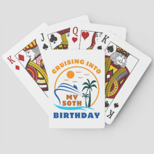 Cruising in mijn 50e geboortedag boot pokerkaarten