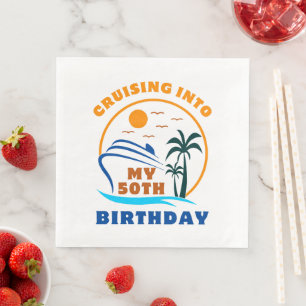 Cruising in mijn 50e geboortedag boot servet