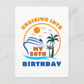 Cruising in mijn 50e geboortedag boot uitnodiging briefkaart (Voorkant)