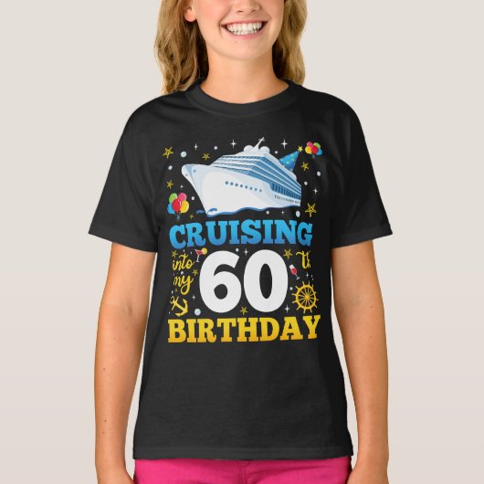 Cruising in mijn 60 verjaardag partij meisje t-shirt (Voorkant)