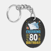 Cruising in mijn 80 verjaardagsfeestje cirkel Acry Sleutelhanger (Voorkant Links)