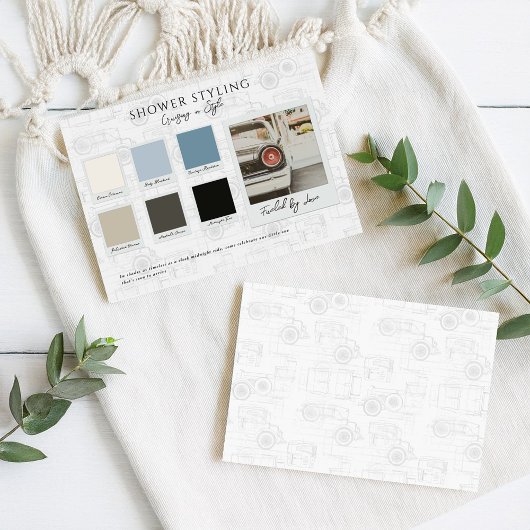 Cruising in Style Baby Shower Color Palette Card Kaart
