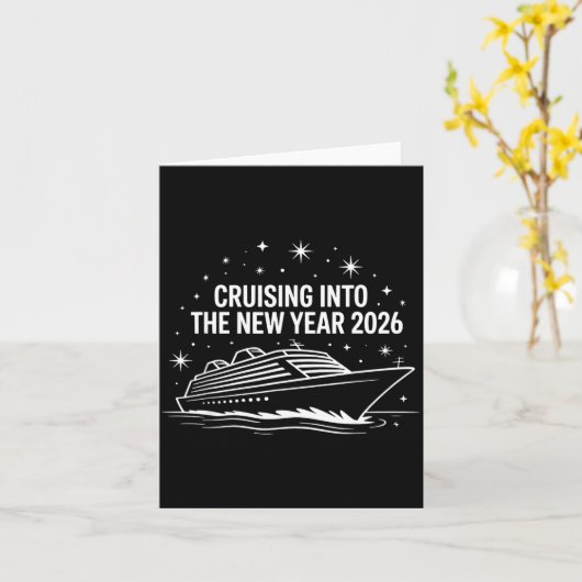 Cruising Into 2026 New Years Eve Family Matching H Kaart (Gele Bloem)