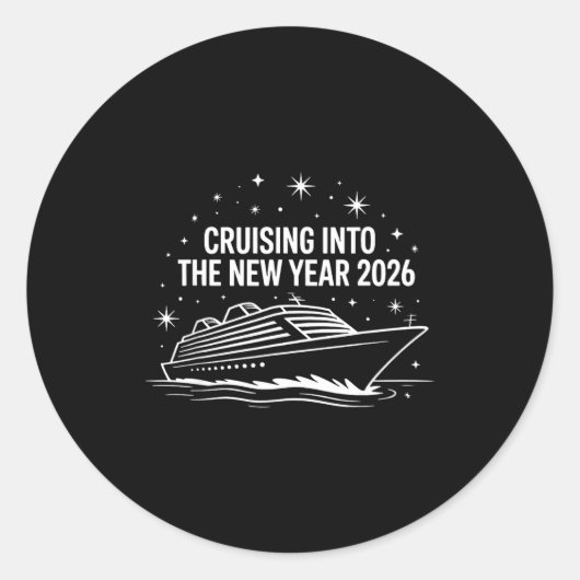 Cruising Into 2026 New Years Eve Family Matching H Ronde Sticker (Voorkant)
