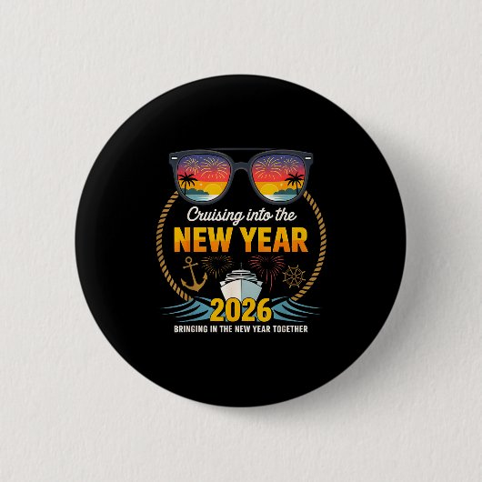 Cruising Into 2026 New Years Eve Matching Family C Ronde Button 5,7 Cm (Voorkant)