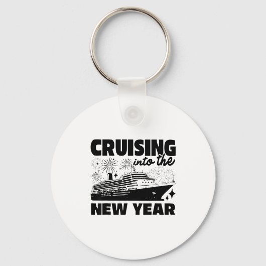 Cruising Into 2026 New Years Eve Party Cruise Ship Sleutelhanger (Voorkant)