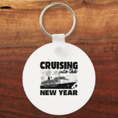 Cruising Into 2026 New Years Eve Party Cruise Ship Sleutelhanger (Voorkant)
