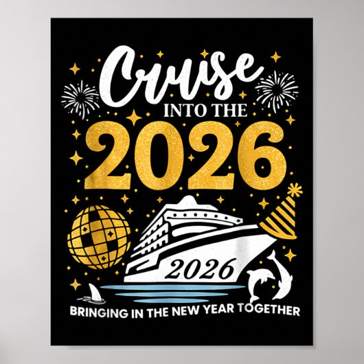 Cruising Into 2026 New Years Eve Party Favors Fami Poster (Voorkant)