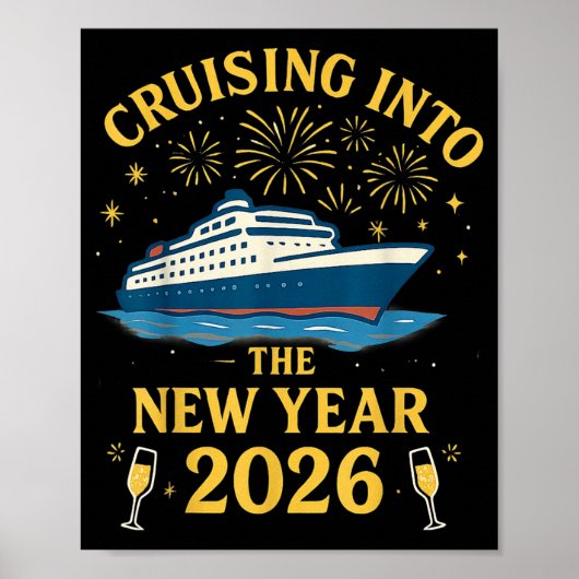 Cruising Into 2026 New Years Eve Party Favors Fami Poster (Voorkant)