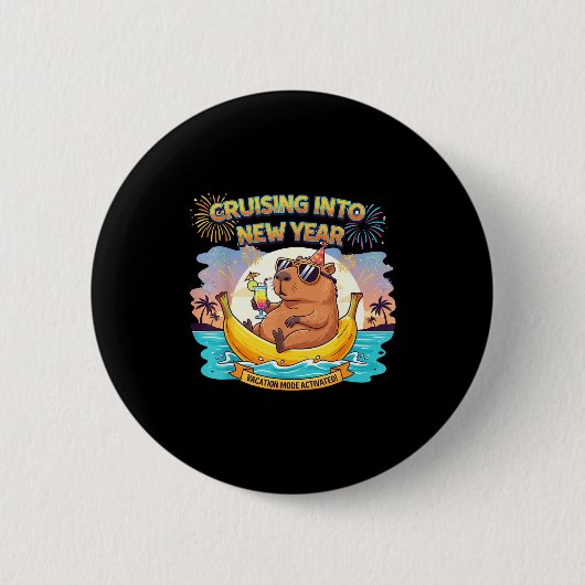 Cruising Into 2026 New Years Eve Party Matching Fa Ronde Button 5,7 Cm (Voorkant)