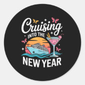 Cruising Into 2026 New Years Eve Party Matching Fa Ronde Sticker (Voorkant)