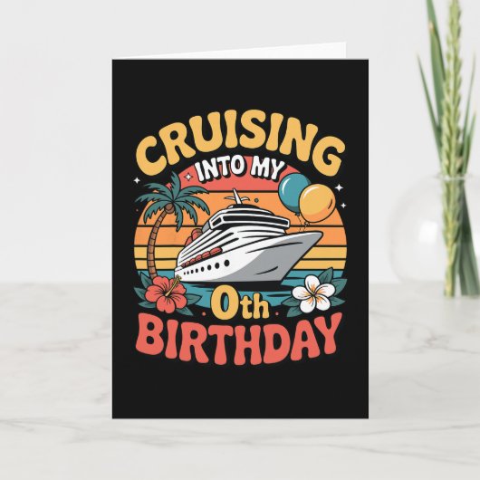 Cruising Into My 0th Birthday Kaart (Voorkant)