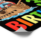 Cruising Into My 3rd Birthday Rate Little Boy 3 Ye Poster (Hoek)