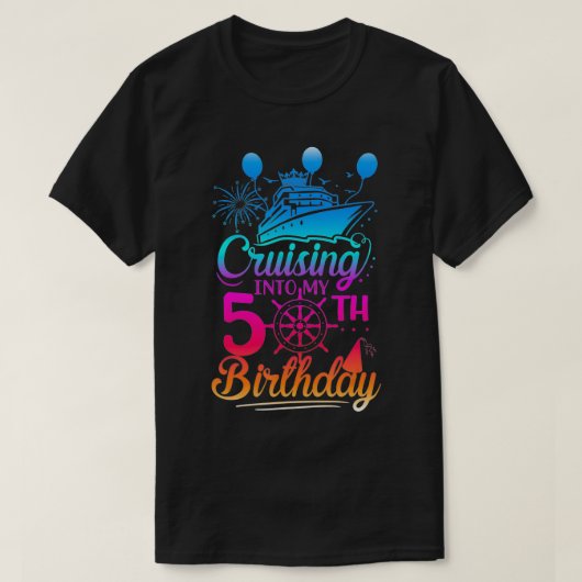 Cruising Into My 50th Birthday 50 Year Old Birthda T-shirt (Design voorkant)