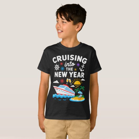 Cruising Into New Year 2026 Match Family Vacation  T-shirt (Voorkant volledig)