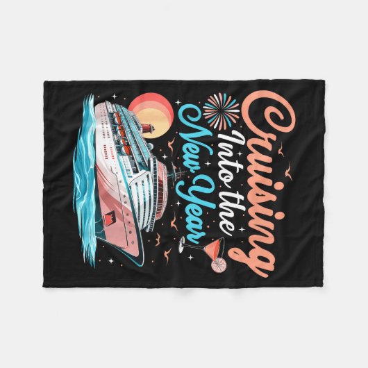 Cruising Into New Years Eve Party Countdown Happy  Fleece Deken (Voorkant (Horizontaal))