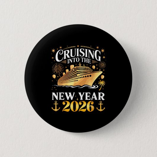 Cruising Into The 2026 New Years Eve Party Family  Ronde Button 5,7 Cm (Voorkant)