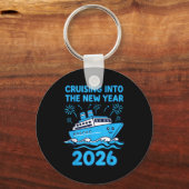 Cruising Into The New Year 2026 Celebration Sleutelhanger (Voorkant)
